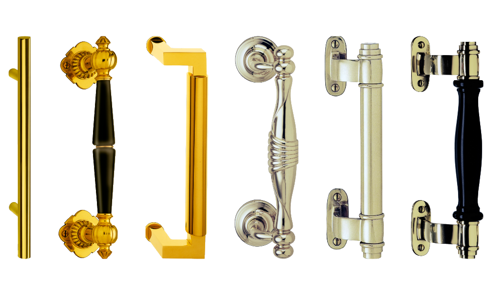 Stoßgriffe Messing / Nickel