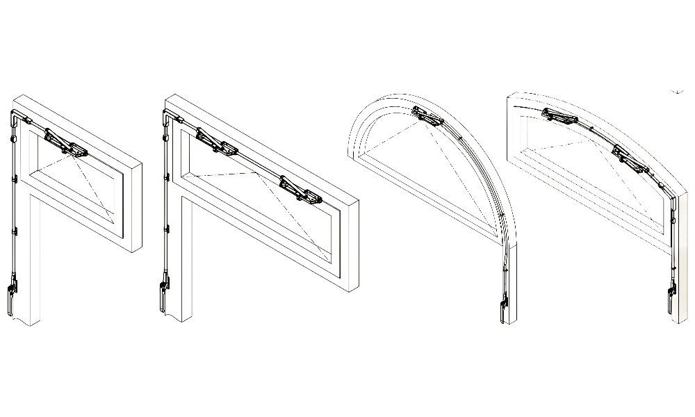 Oberlicht-Öffner / Kippflügelbeschlag