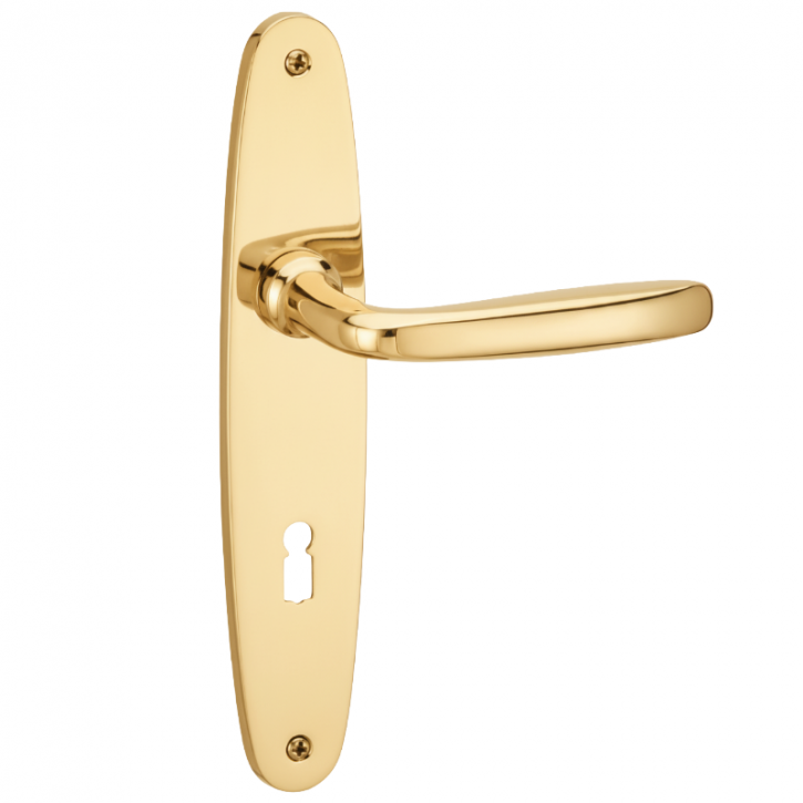 Drücker-Garnitur Langschild ART DECO Banane