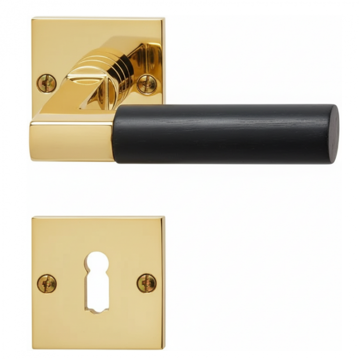 Drücker-Garnitur Rosetten BAUHAUS Weimar Ebenholz