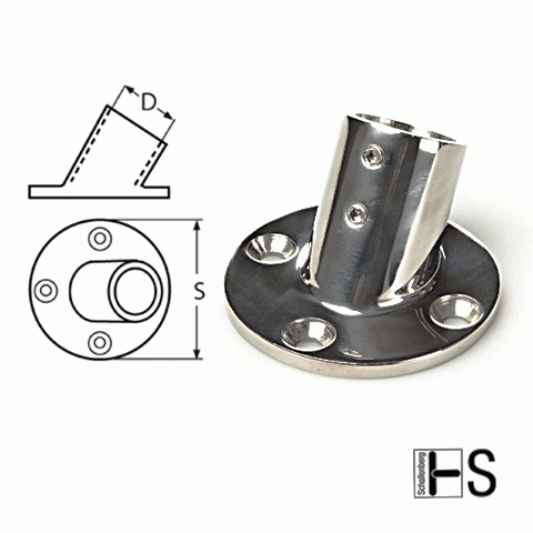 Relingfuss 60°  Edelstahl    8202425