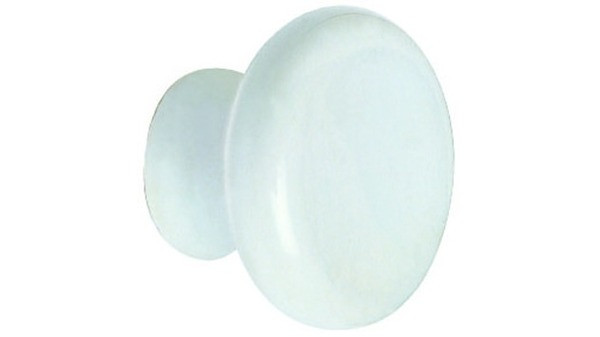 Möbelknopf Porzellan Weiss glasiert