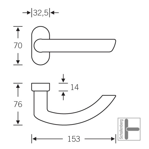 Rahmentürdrücker FSB 09 1119 Edelstahl