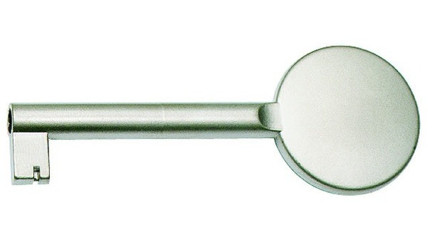 Möbelschlüssel Messing matt vernickelt