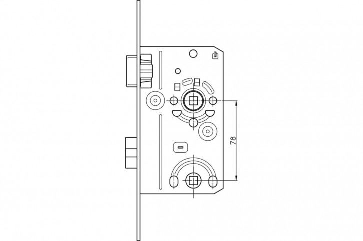 WC-Einsteckschloss DIN LINKS