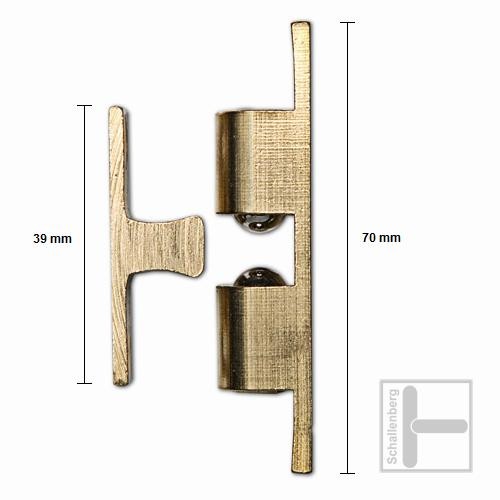 Ideal-Schnäpper Größe 3 Messing poliert- vernickelt