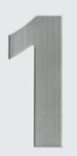 Hausnummer Edelstahl Nummer "1"