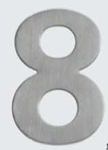 Hausnummer Edelstahl Nummer "8"