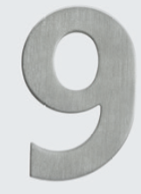 Hausnummer Edelstahl Nummer "9"