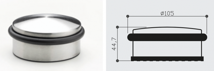 EDELSTAHL-BODENSTOPPER „HEAVY“ 1,2 KG