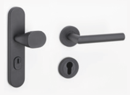 KOMBI-Edelstahl-Schutzbeschlag Black Frosted PZ 72mm Entfernungsmaß KZS