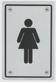 Edelstahl-Hinweisschild "Frau" Edelstahl-Hinweisschild "Frau"
