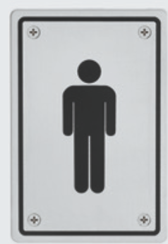 Edelstahl-Hinweisschild "Mann" Edelstahl-Hinweisschild "Mann"