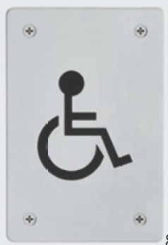 Edelstahl-Hinweisschild "Rollstuhlfahrer" Edelstahl-Hinweisschild "Rollstuhlfahrer"