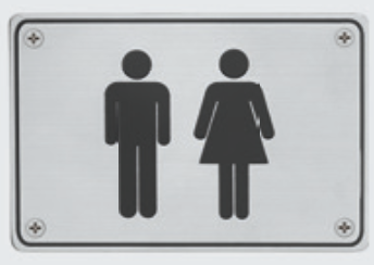 Edelstahl-Hinweisschild "Frau/Mann" Edelstahl-Hinweisschild "Frau/Mann"