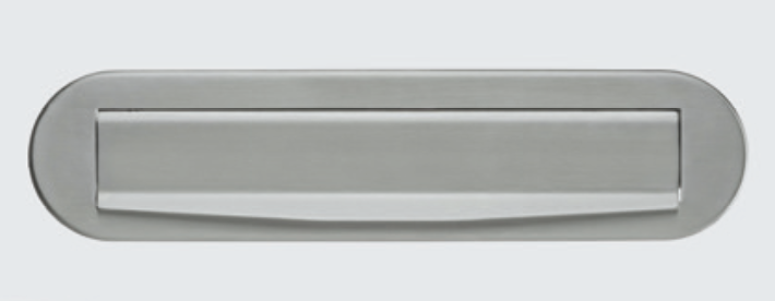 Edelstahl-Briefeinwurf oval