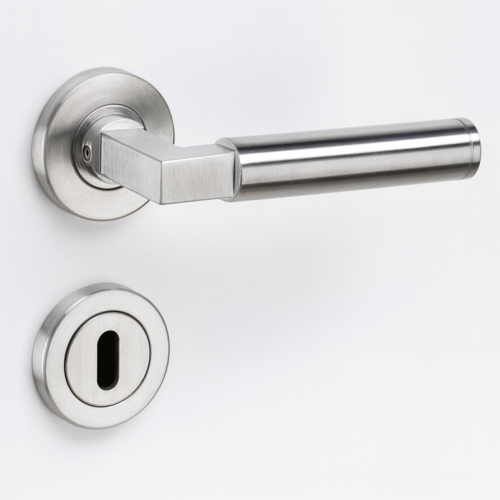 Türdrücker-Garnitur Bauhaus-Form | Edelstahl PZ