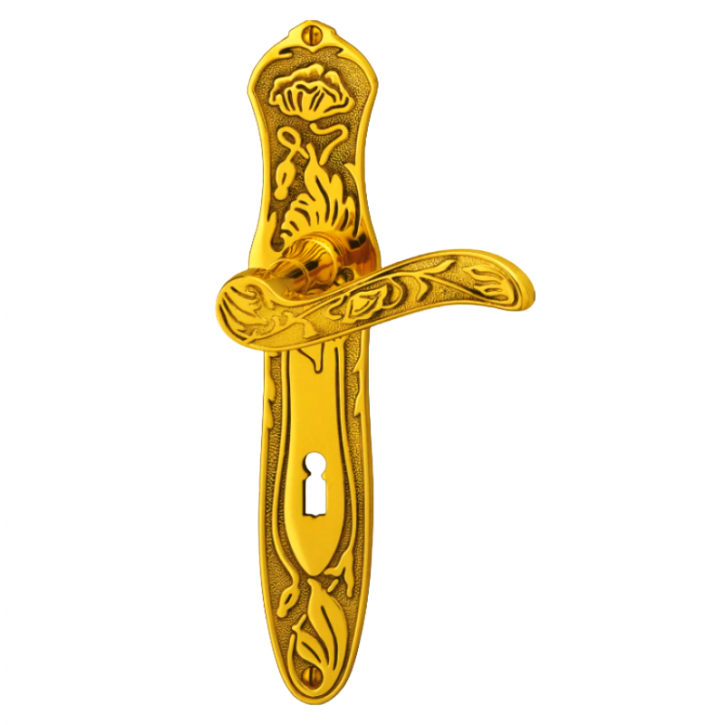 Drücker-Garnitur Langschild JUGENDSTIL Drücker-Garnitur Langschild JUGENDSTIL