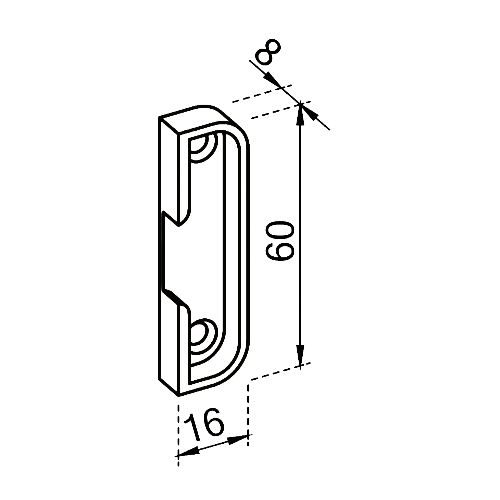 Schließblech zu Rollzapfen Kantengetriebe