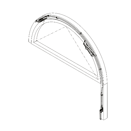 Oberlichtöffner / Kippflügelbeschlag Flügelbreiten 1201 - 2400 mm