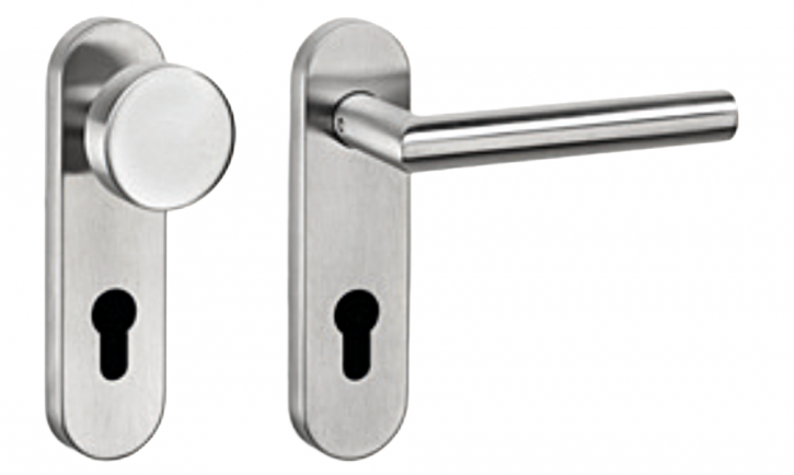 FS-Edelstahl-Kurzschildgarnitur PZ-72mm Wechselgarnitur