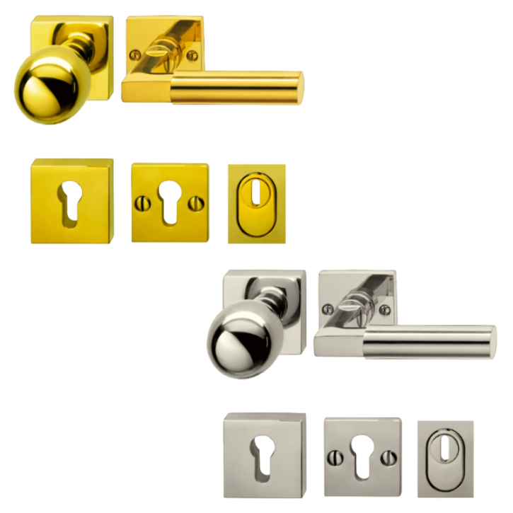 Sicherheitsgarnitur BAUHAUS Weimar mit eckigen Rosetten