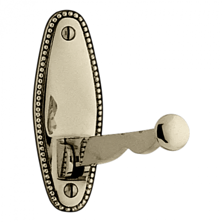 Klapp-Haken Messing poliert vernickelt