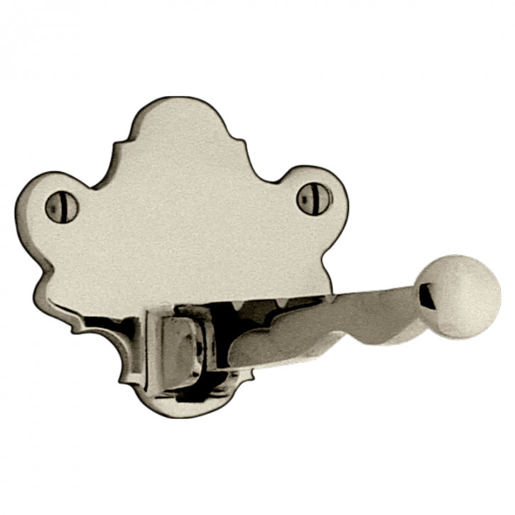 Klapp-Haken Messing poliert vernickelt