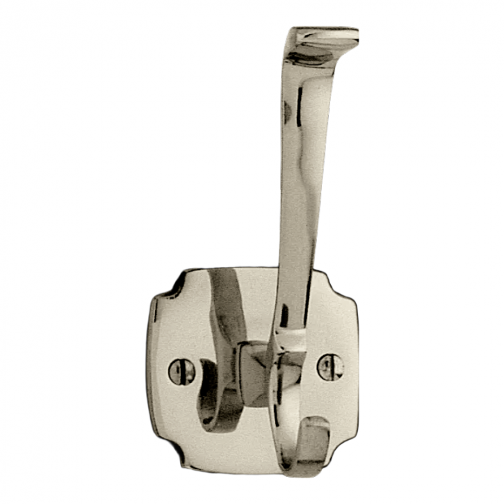 Garderobenhaken Mantelhaken Messing poliert vernickelt