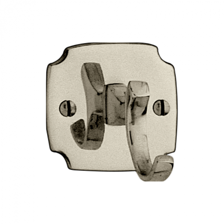 Garderobenhaken Mantelhaken Messing poliert vernickelt