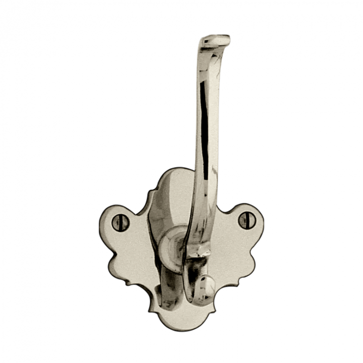 Garderobenhaken Mantelhaken Messing poliert vernickelt