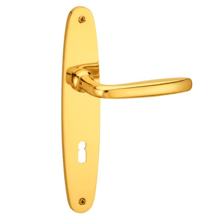 Drücker-Garnitur Langschild ART DECO Banane