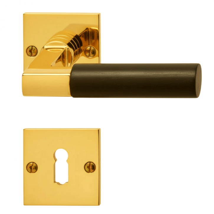 Drücker-Garnitur Rosetten BAUHAUS Weimar Ebenholz Drücker-Garnitur Rosetten BAUHAUS Weimar Ebenholz