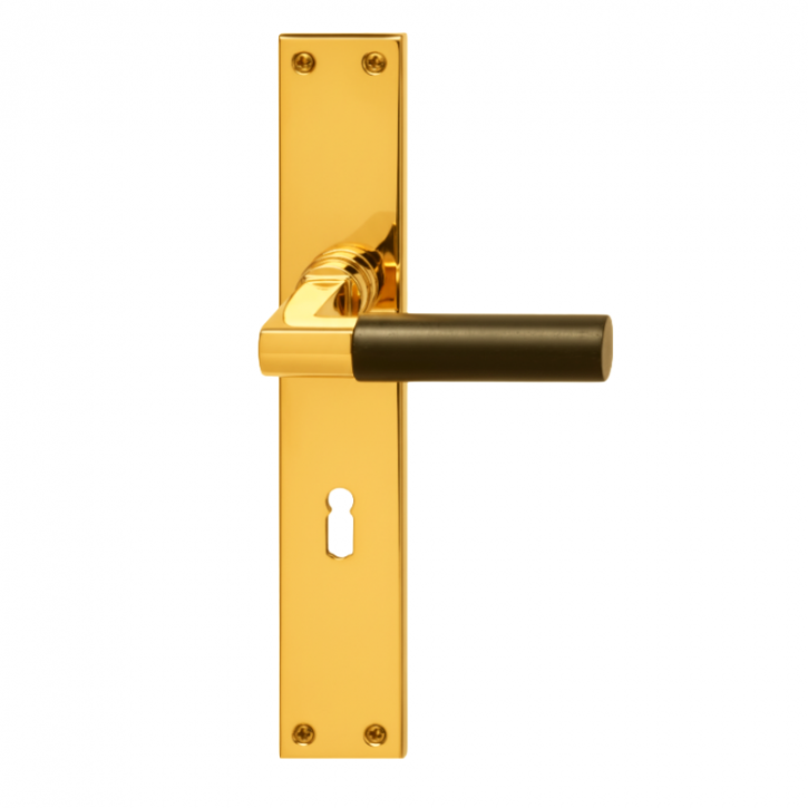 Langschild-Garnitur BAUHAUS Weimar Ebenholz Profil Zylinder PZ