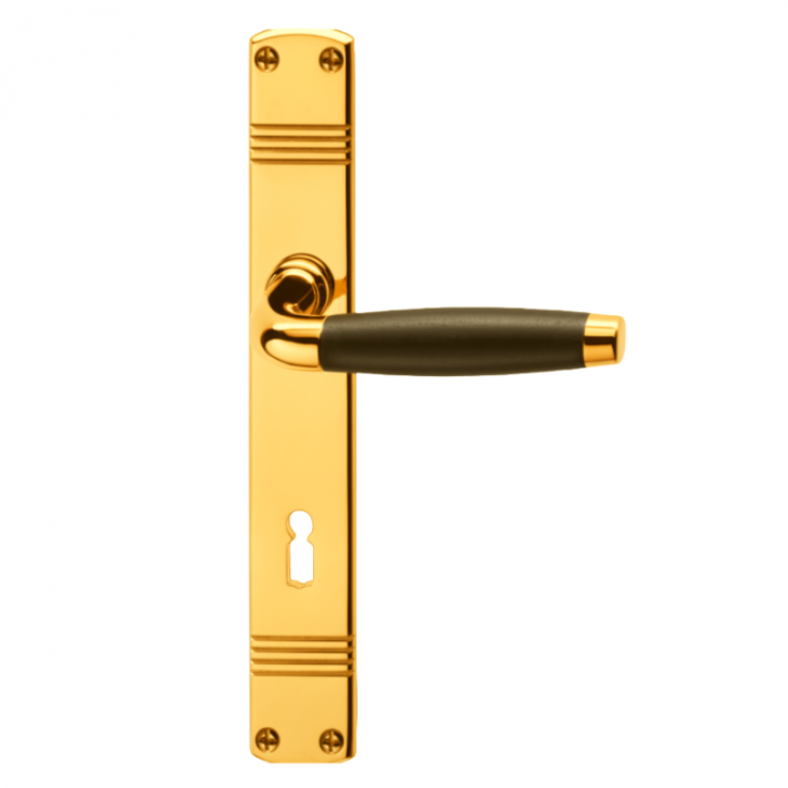 Drücker-Garnitur Langschild Ebenholz ART DECO Modern Art