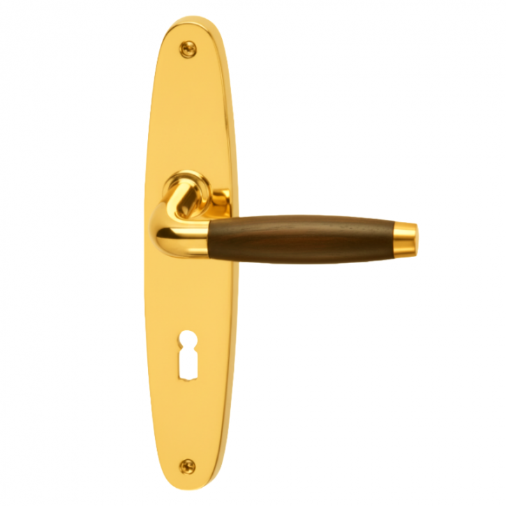 Drücker-Garnitur Langschild oval Ebenholz ART DECO Modern Art