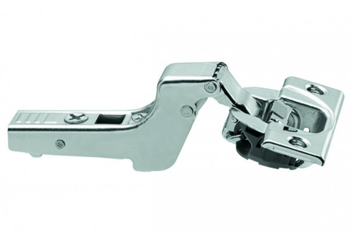Innenband 110°, BLUM CLIP top BLUMOTION 71B3750, Anschrauben, mit Feder, vernickelt inkl. Montageplatte
