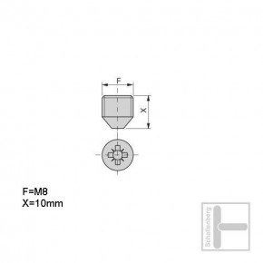 Madenschraube M8 für 22 mm