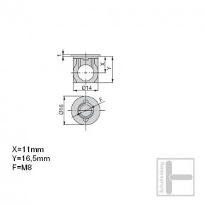 Bolzengehäuse M8 x 22 mm