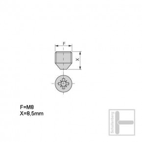 Madenschraube M8 für 18 mm