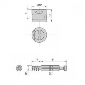 Möbelverbinder SET - 6 mm