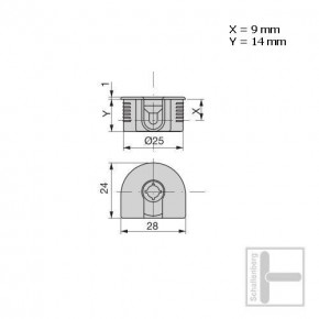 Exzenter-Verbinder klein 25 mm