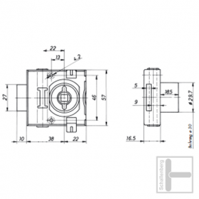 Drehstangenschloss Hekna 3080 OBJEKT-UNIVERSAL, System 30