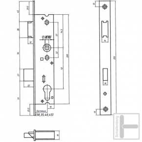 Rohrrahmen Einsteckschloss 102270 45 mm