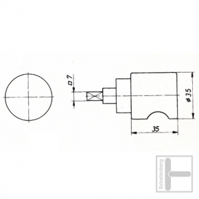 Drehknopf Hekna-Metall 7615, System 30