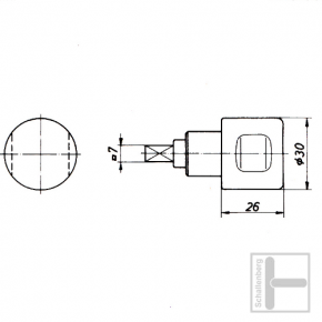 Drehknopf Hekna-Mini-Metall 4315, System 24