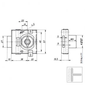 Drehstangenschloss Hekna 3080 OBJEKT-UNIVERSAL, System 24