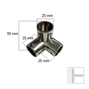 3 Wege Relingverbindung 90° Edelstahl 8211425