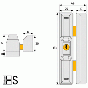 Dachfensterschloss ABUS DF88 Braun