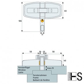Doppelflügel-Schloss ABUS DFS95